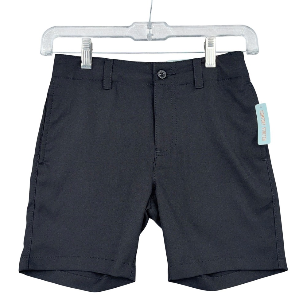 Class Club Modern Fit Kids 8 Polyester Black Dress Shorts Adjustable Waist